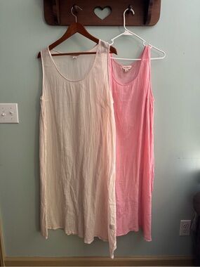 April Cornell Lightweight Slip Dress — Cream & Pink